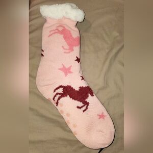 Unicorn Fuzzy Faux Shearling Socks
